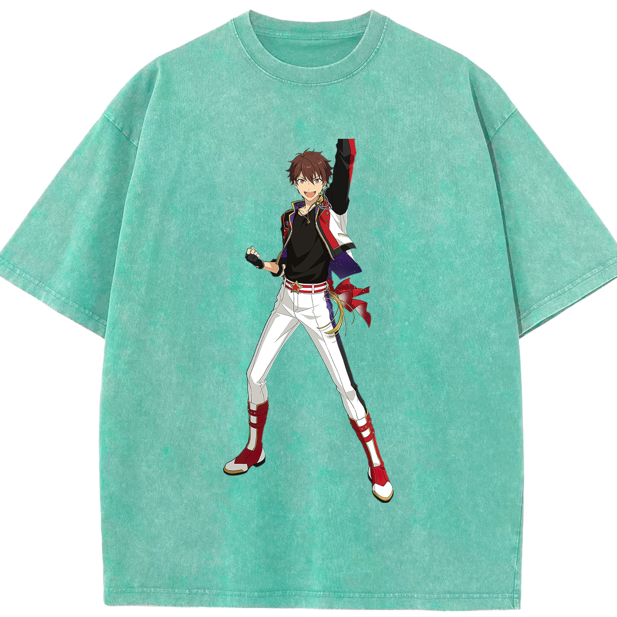 （画像用） あんさんぶるスターズ! Ensemble Stars 綿100% ヴィンテージ風 半袖Tシャツ（フロントプリント）